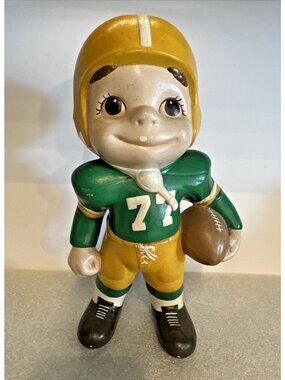 Vintage Atlantic Mold Ceramic 1974 Green Bay Packers Football Player 11" Tall